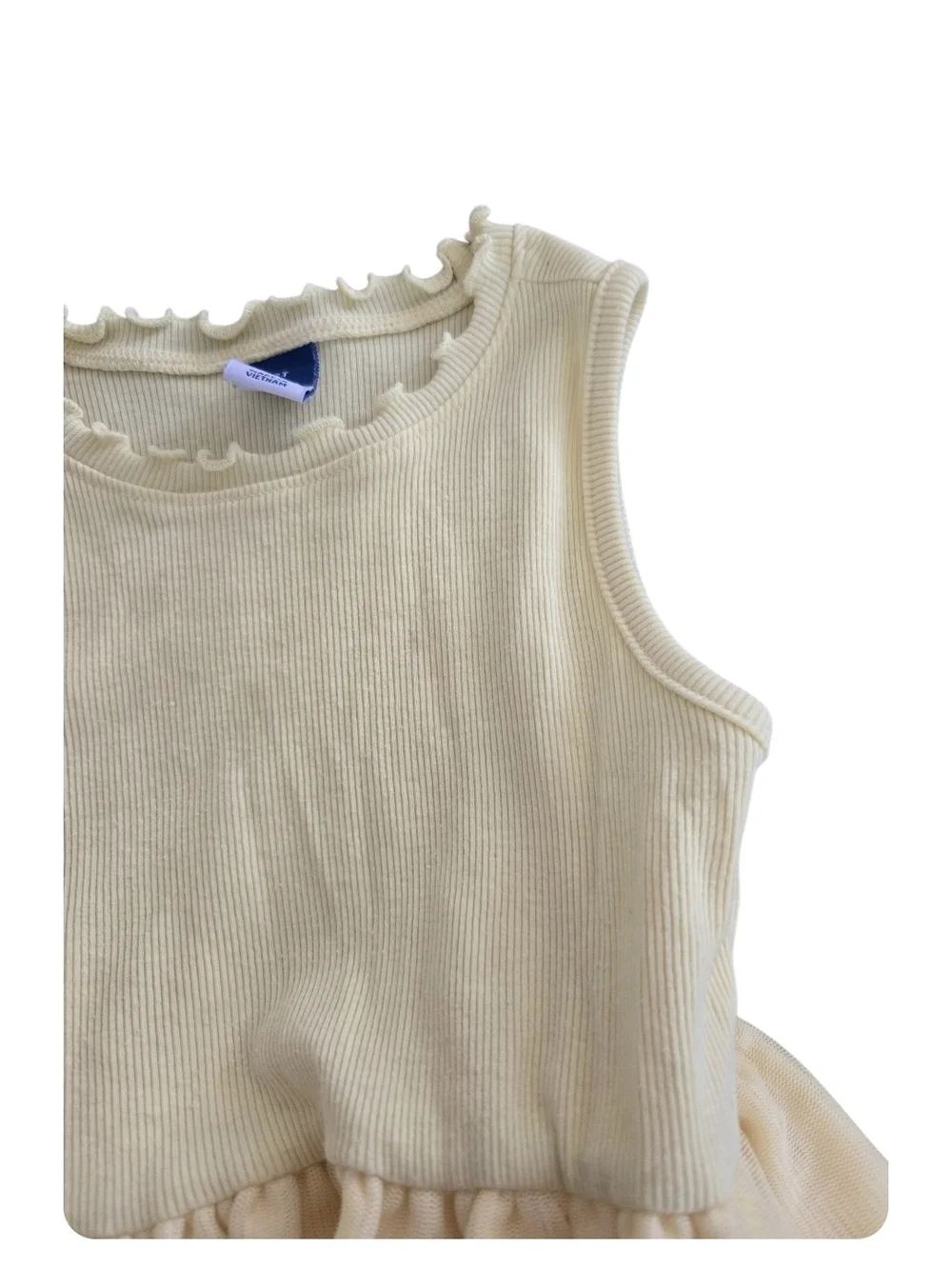 4/$15 Cream and Yellow Tulle Toddler Dress 2t Girls Summer